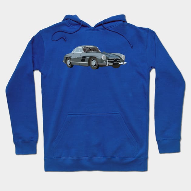 Grey Vintage Sport Car Hoodie by NorseTech